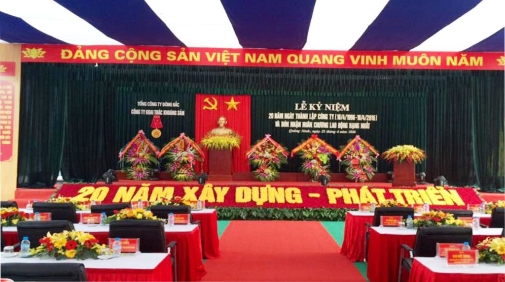Lễ Kỷ Niệm 20 Năm Thành Lập Công Ty Khai Thác Khoáng Sản - Tổng Công Ty Đông Bắc - Tổ Chức Sự Kiện Hải Phòng